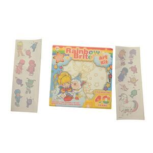 NEW! RAINBOW BRITE ART KIT Canvas & Paint Kit 2 tattoo set lot